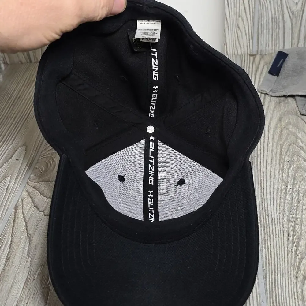 Under Armour Blitzing 3.0 Black Cap with White Logo Adult Size Medium/Large